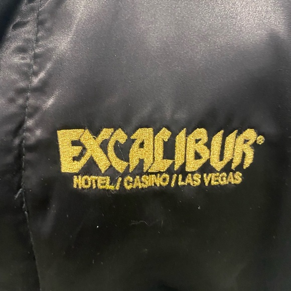 Vintage 1990s Excalibur Las Vegas Moto Style Satin Jacket - Picture 4 of 10